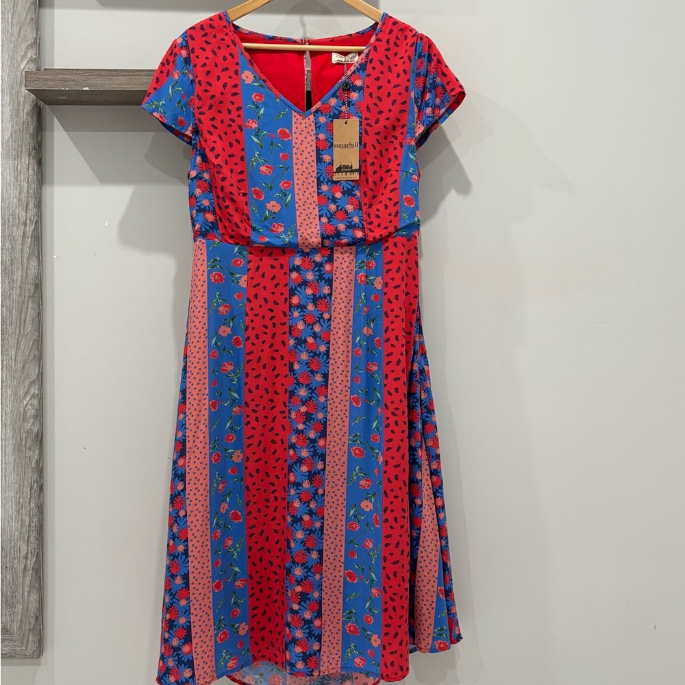 ModCloth Sugarhill Brighton Petal Perfect Bloomin Floral Midi Dress US 12 NWT